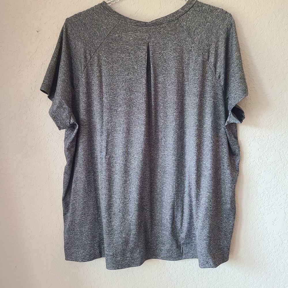 PrAna Alpenglow Top Women Sz 1X Charcoal Heather Athletic T Shirt UPF 30 Wicking